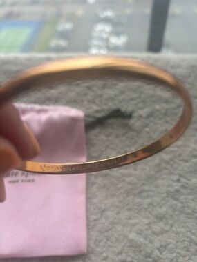 kate spade Rose Gold Thin Engraved Bangle Bracelet